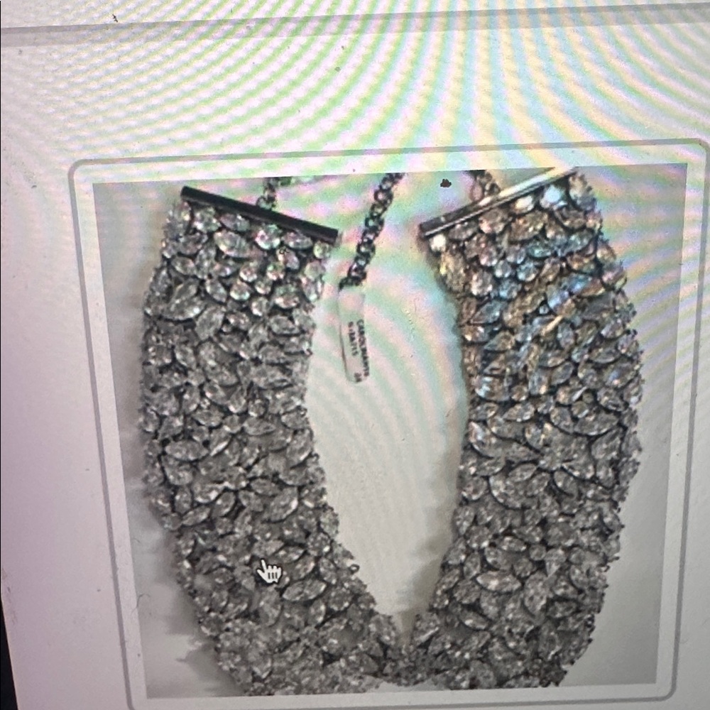 Anne Fontaine Carolina collar Elegant Silver Crystal Collar Necklace - Picture 3 of 5